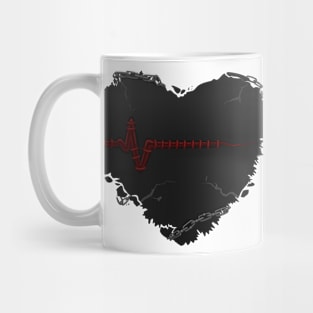 Black broken heart Mug